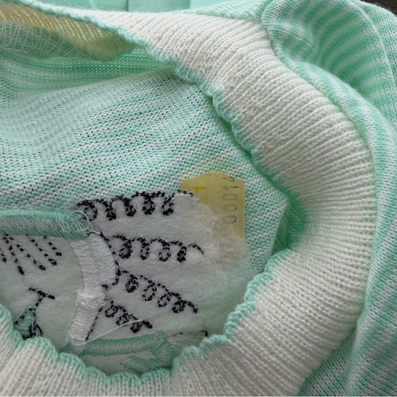 Vintage 80s 90s Health-Tex Little Girl Green White Striped Dress, NWT, Girls 3T - Picture 3 of 6